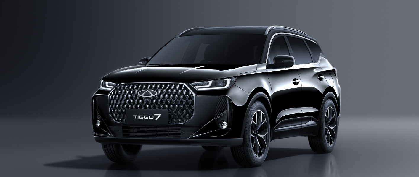 Chery Tiggo 7, Қара элементтері бар кіріктірілген аэродинамикалық рейлингтер  